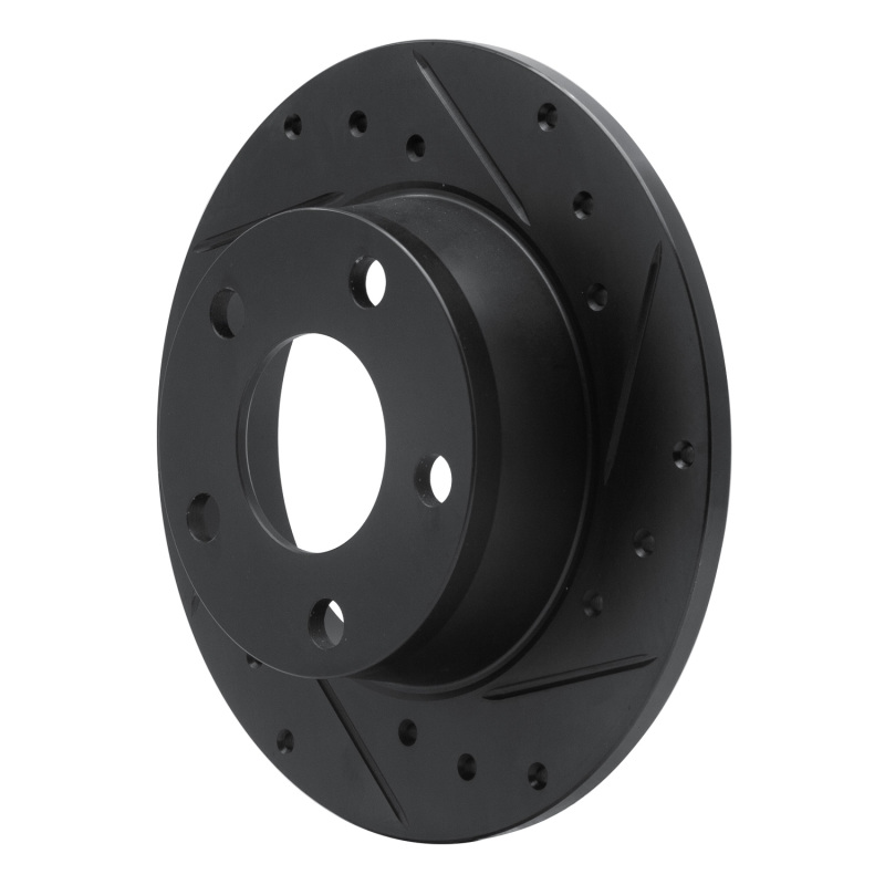 Audi A6 Quattro Brake Rotor (1) - Rear Right - R1 Concepts - Drilled & Slotted - Black - `99-`02